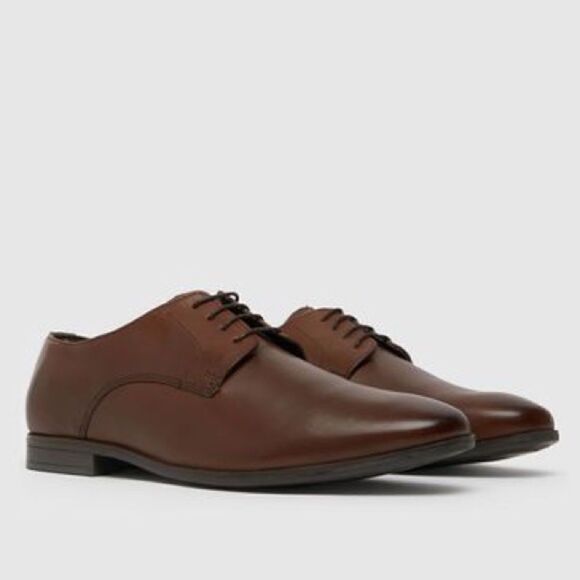 Collection by Michael Strahan Brown Leather Dress Shoes Size 10 B27 - Picture 1 of 12